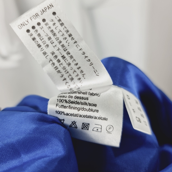 Elegance Blue Short Sleeve Occasion Party Dress UK 12 100% Silk Beaded - Picture 6 of 6